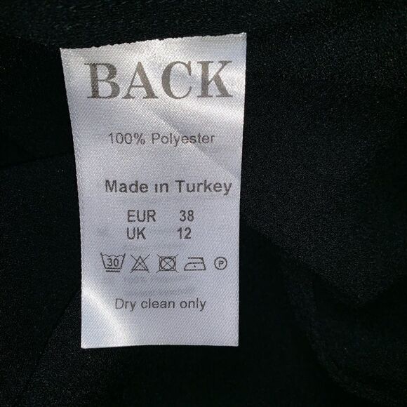 BACK LABEL Black Short Sleeve Assymetrical Top-L - Picture 5 of 5